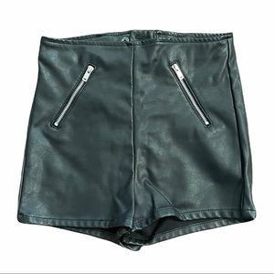 Black leather shorts